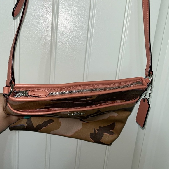 Coach Pink Camouflage Leather Crossbody w/ Adjustable Strap - Picture 8 of 13